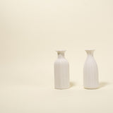 Anastasia Ridged Ceramic Bud Vase - Wide
