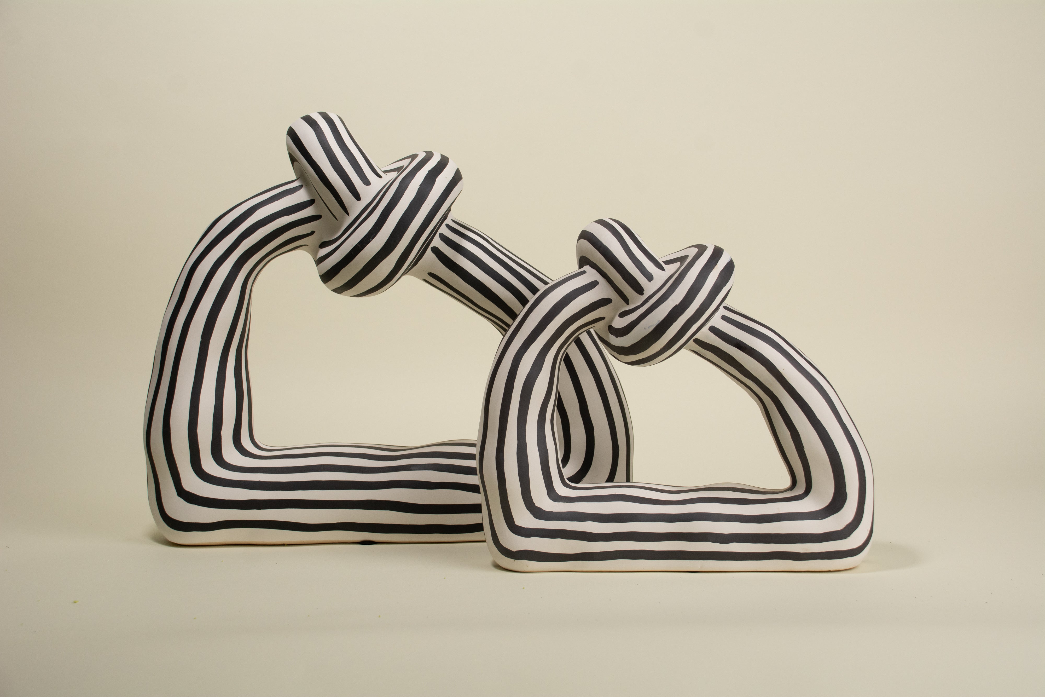 Clio Black and White Ceramic Twist Sculpture