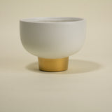Lottie White and Gold Footed Ceramic Vase