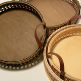 Nora Natural Rattan and Leather Basket