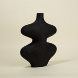 Thea Wavy Black Ceramic Vase