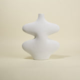 Thea Wavy White Ceramic Vase