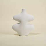 Thea Wavy White Ceramic Vase