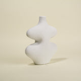 Thea Wavy White Ceramic Vase