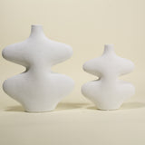 Thea Wavy White Ceramic Vase