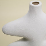 Thea Wavy White Ceramic Vase